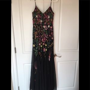 Adrianna Papell multi colored beaded gown